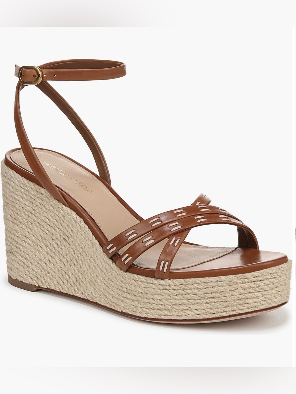 Veronica Beard Philene Platform Wedge Sandals Brown 10 M Women NEW